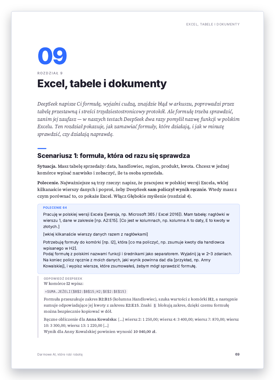 Rozdział 9: formuły w polskim Excelu